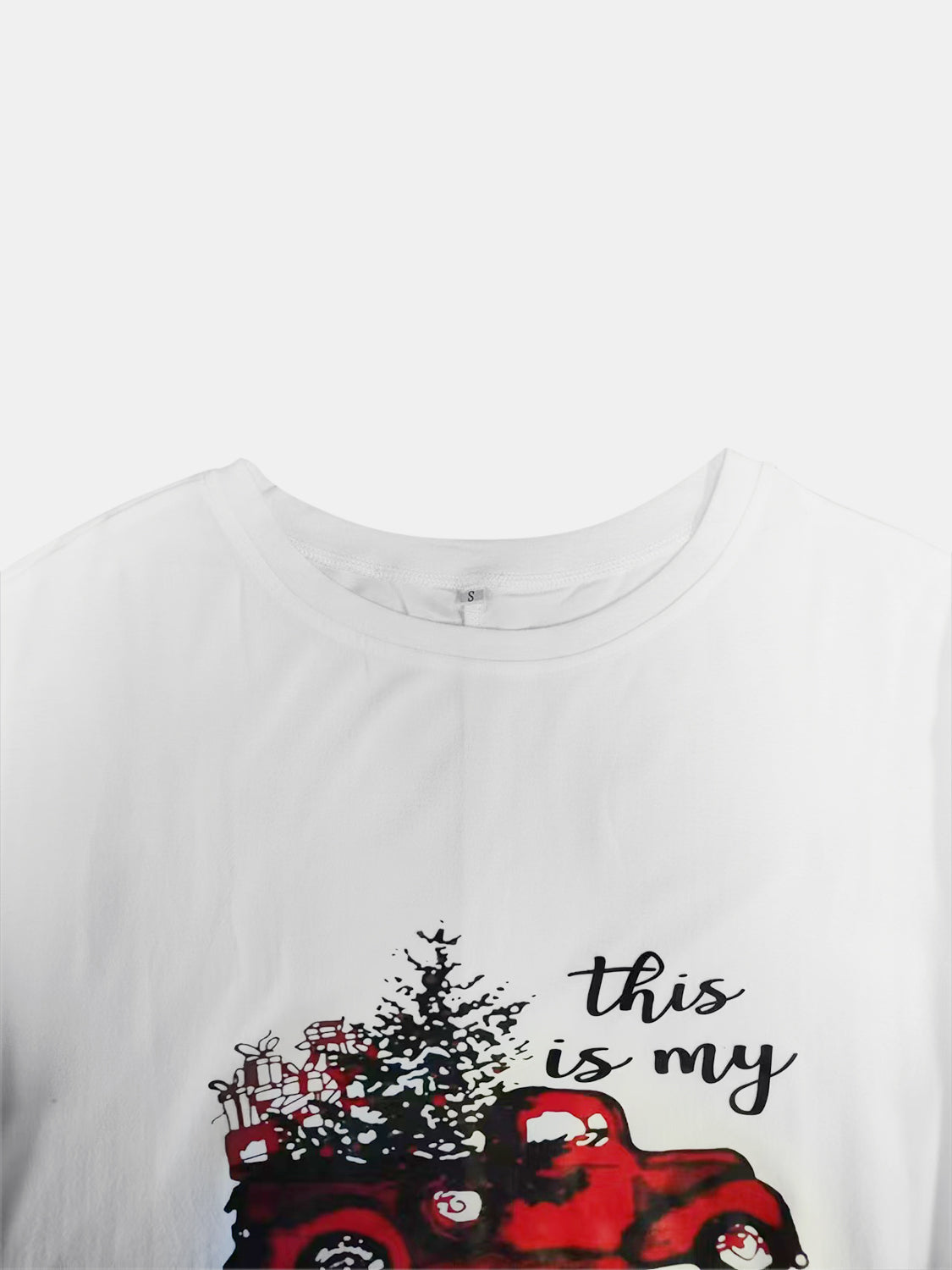 THIS IS MY HALLMARK CHRISTMAS MOVIE WATCHING SHIRT Full Size Graphic Two-Tone Round Neck Long Sleeve T-Shirt