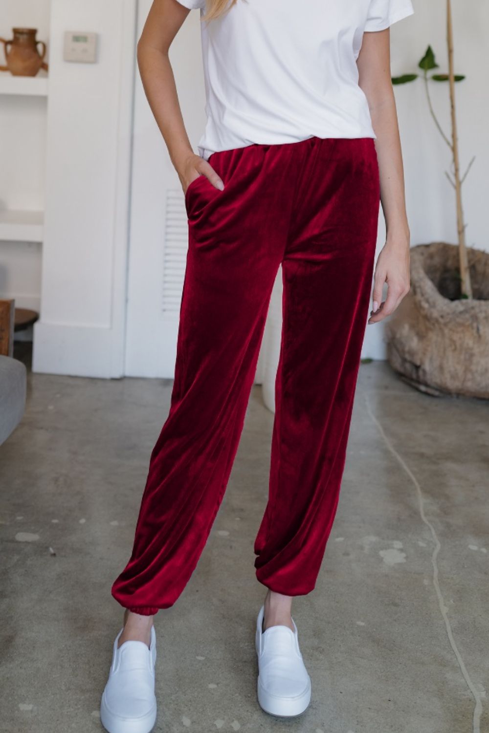 FAM-FAM Pocketed Elastic Waist Joggers