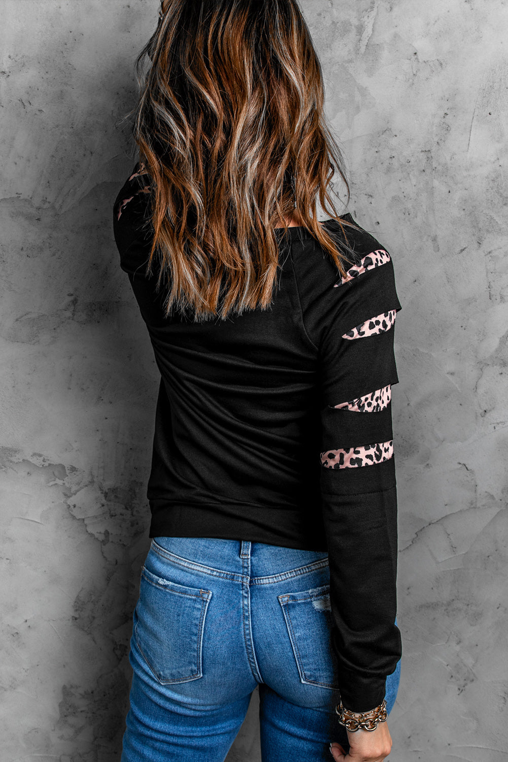 LOVE Sequin Pumpkin Leopard Long Sleeve Sweatshirt