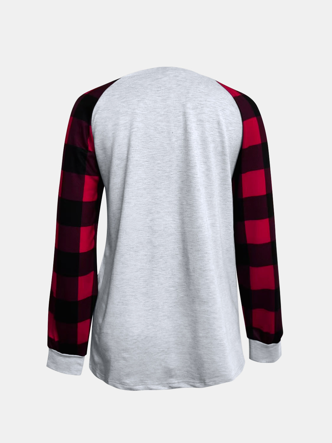 Full Size Winter Gnome Graphic Plaid Round Neck Long Sleeve T-Shirt