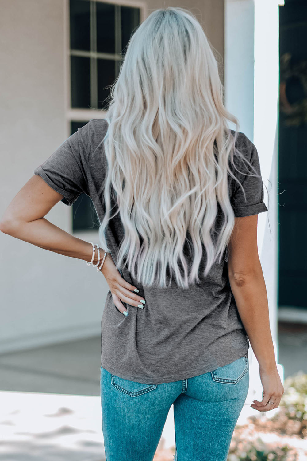 This Mama Runs On Coffee And Jesus Slogan Graphic Round Neck Tee