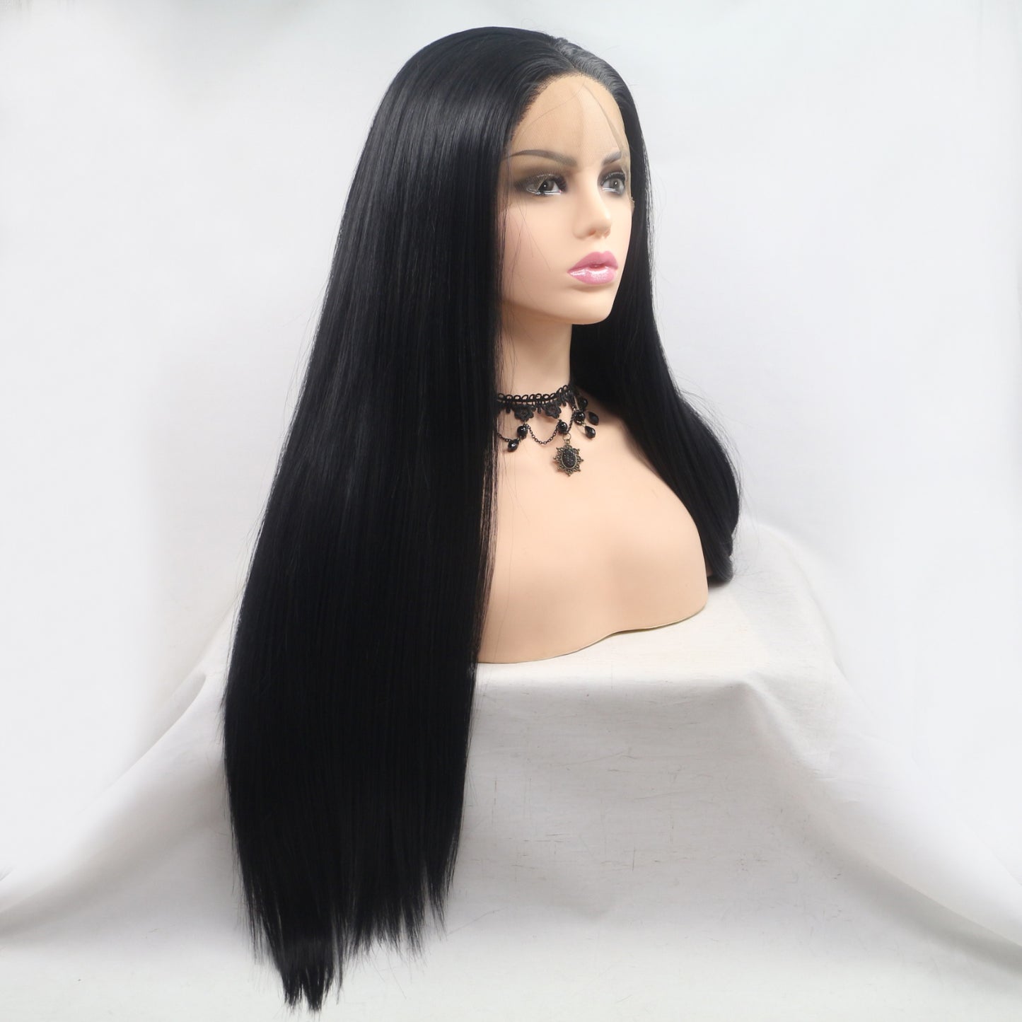 SHOMI 13*3" Lace Front Wigs Synthetic Long Straight 24" 130% Density