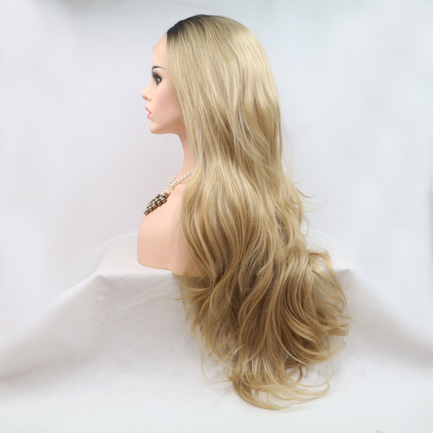 SHOMI 13*3" Lace Front Wigs Synthetic Long Wavy 24" 130% Density