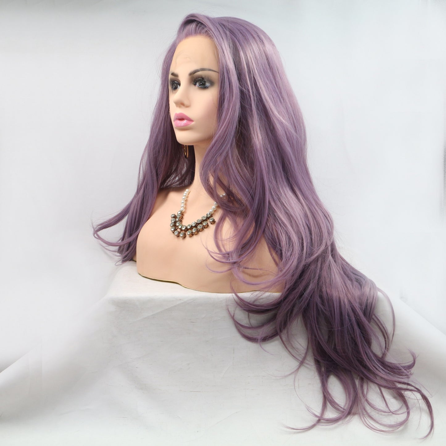 SHOMI 13*3" Lace Front Wigs Synthetic Long Wavy 24" 130% Density