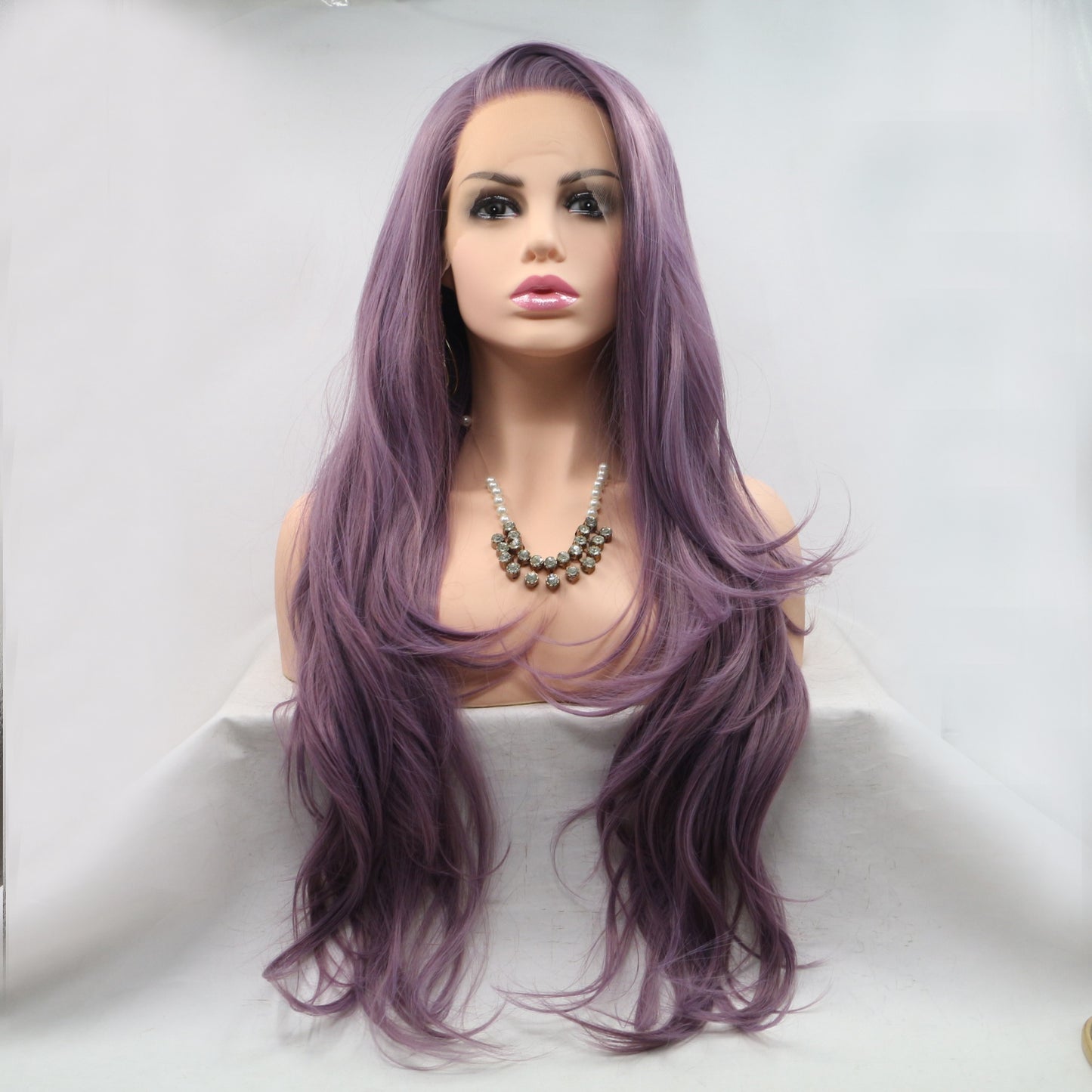 SHOMI 13*3" Lace Front Wigs Synthetic Long Wavy 24" 130% Density