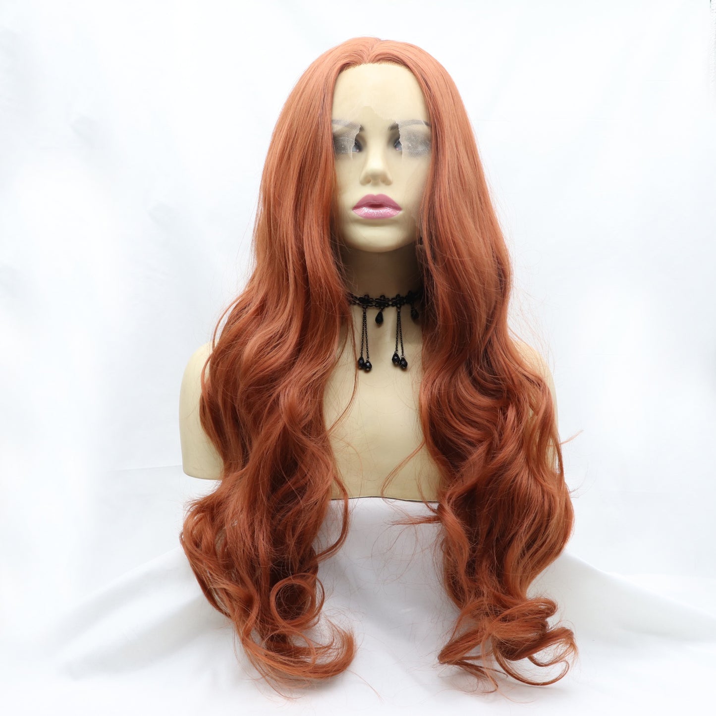 SHOMI 13*3" Lace Front Wigs Synthetic Long Wavy 24" 130% Density