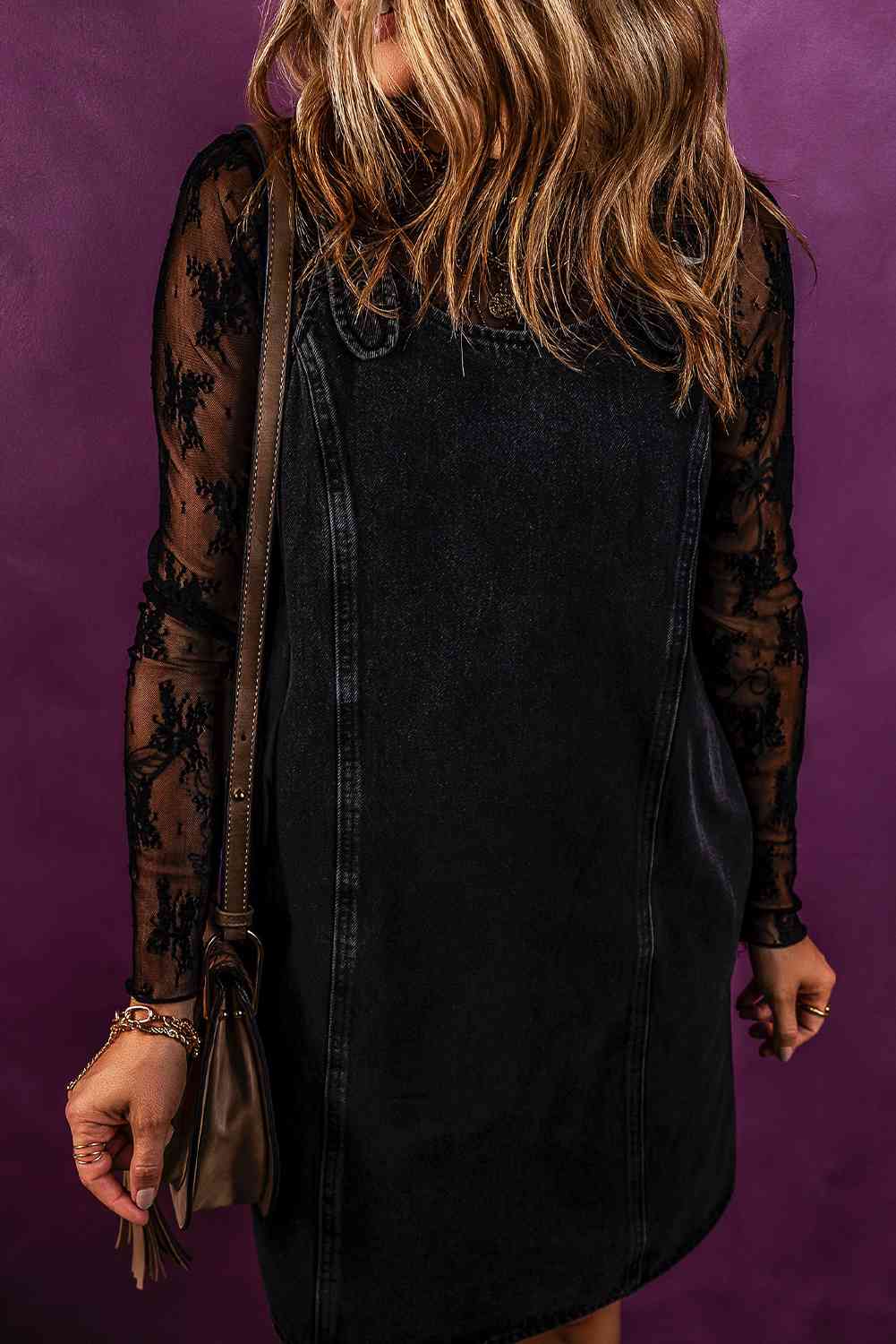 SYNZ Sleeveless Denim Dress with Pockets