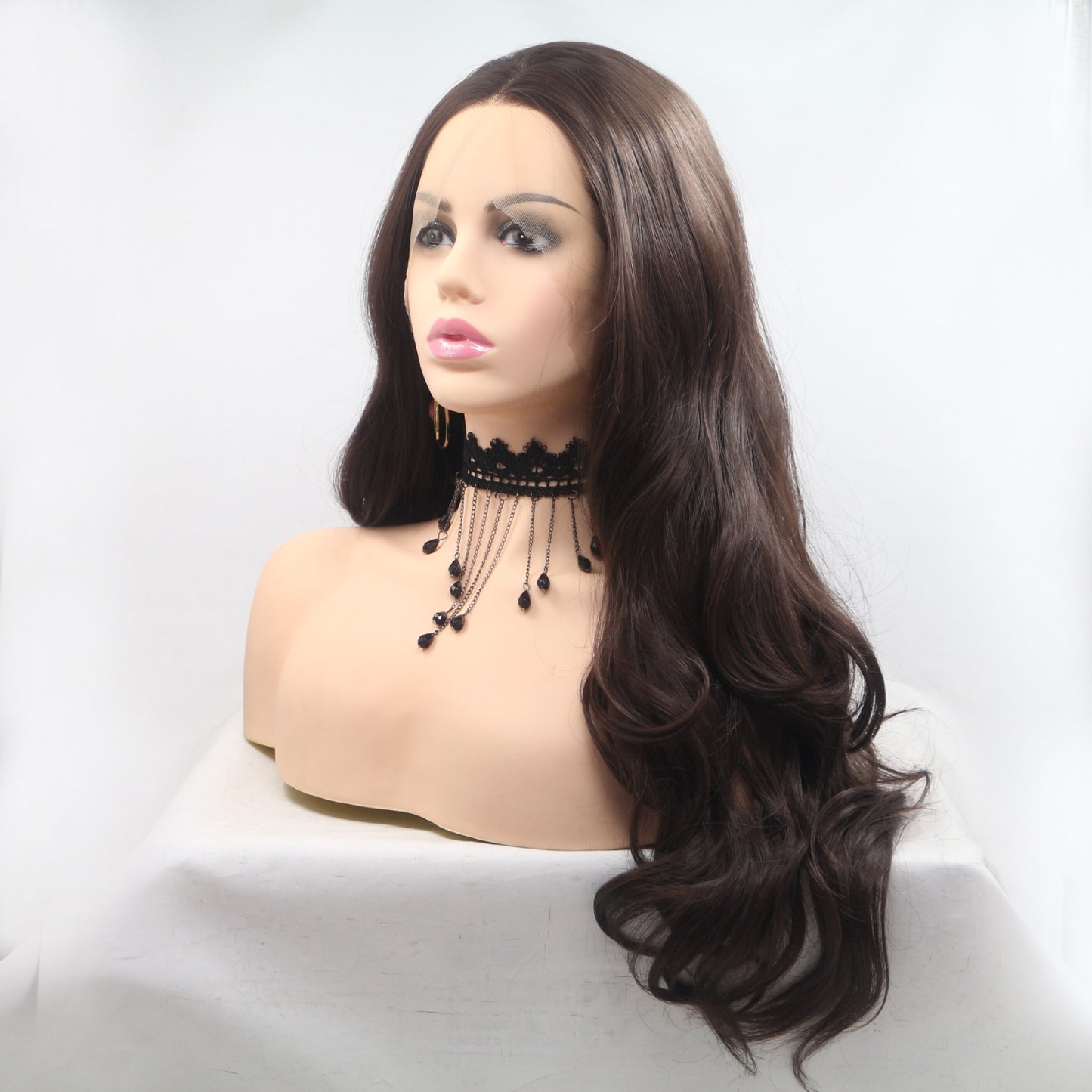 SHOMI 13*3" Lace Front Wigs Synthetic Long Wavy 24" 130% Density
