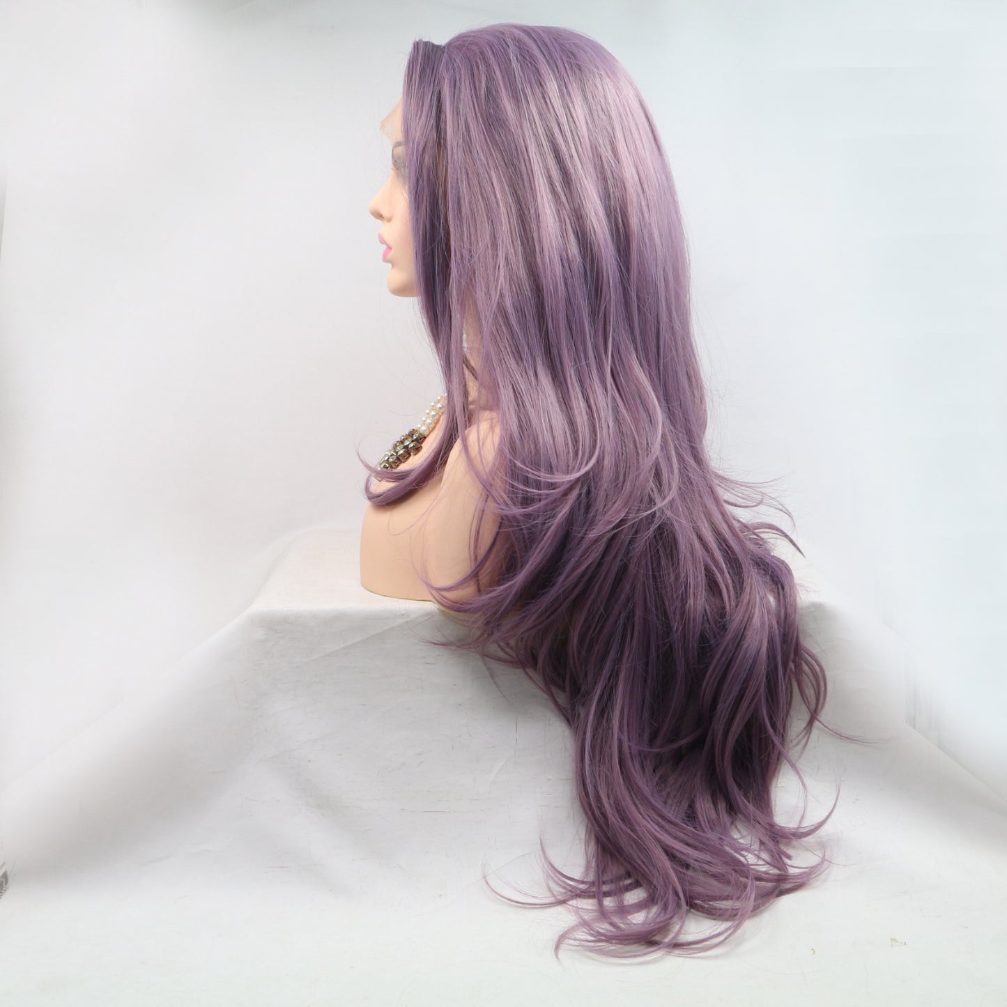 SHOMI 13*3" Lace Front Wigs Synthetic Long Wavy 24" 130% Density