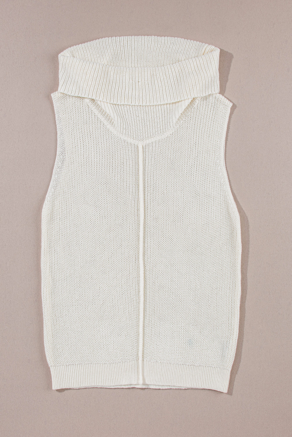 Central Seam Turtleneck Sleeveless Sweater Vest