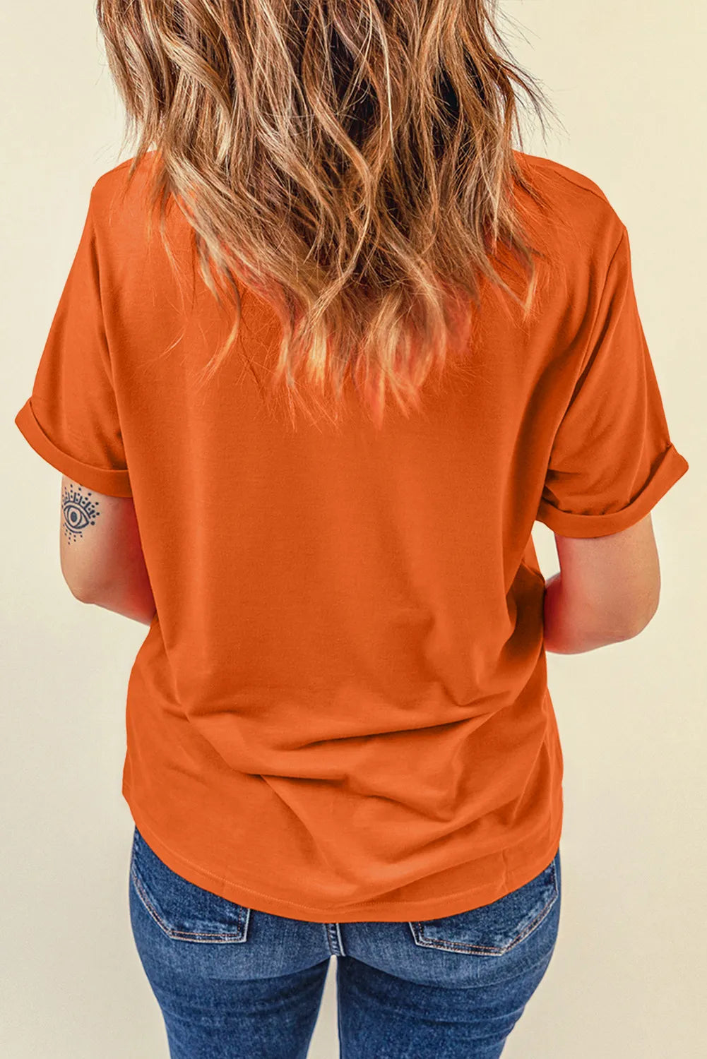 PUMPKIN Full Size Glitter Round Neck Short Sleeve T-Shirt