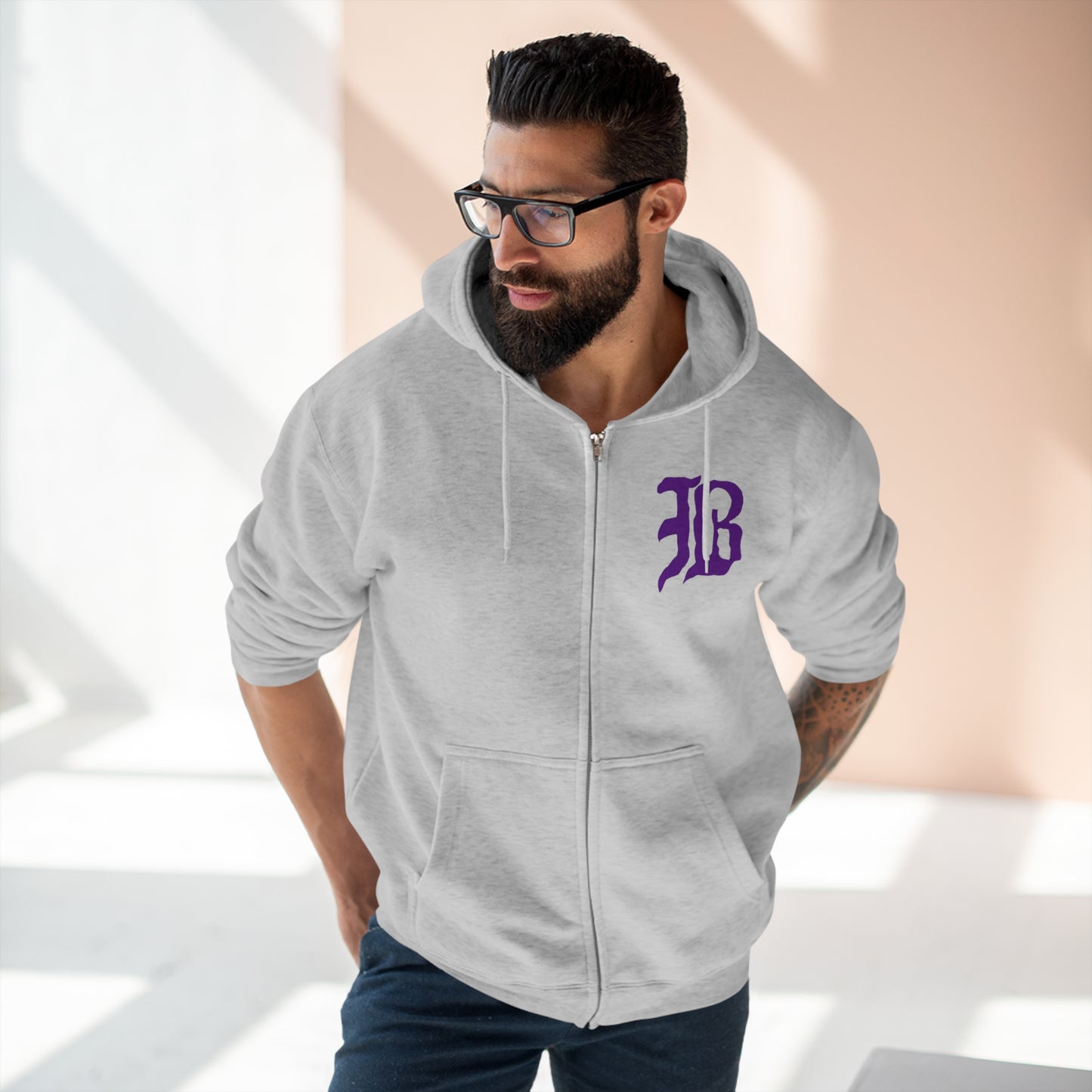 Proud Grandma of a Tiger with Bardstown "B" Unisex Premium Full Zip Hoodie