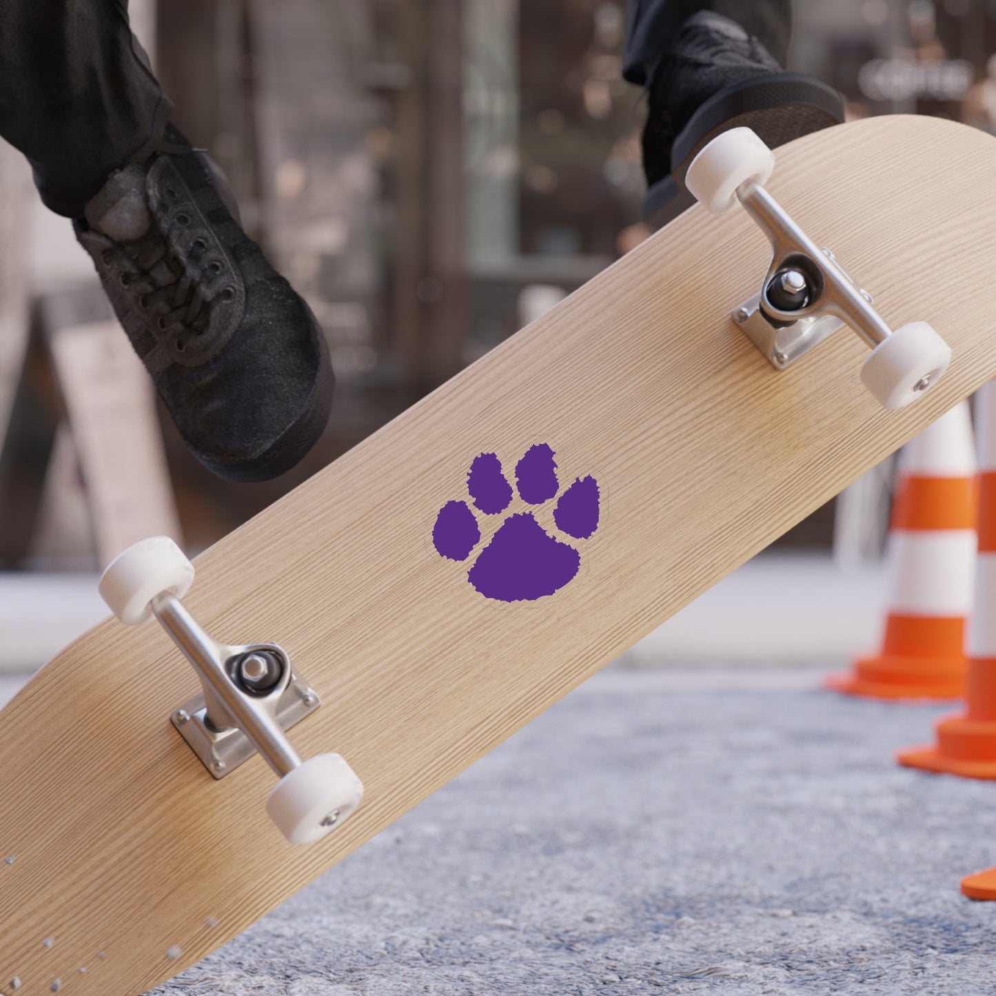 Purple Paw Print Transparent Outdoor Sticker