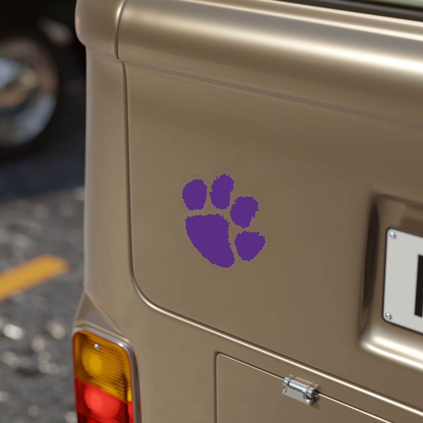 Purple Paw Print Transparent Outdoor Sticker