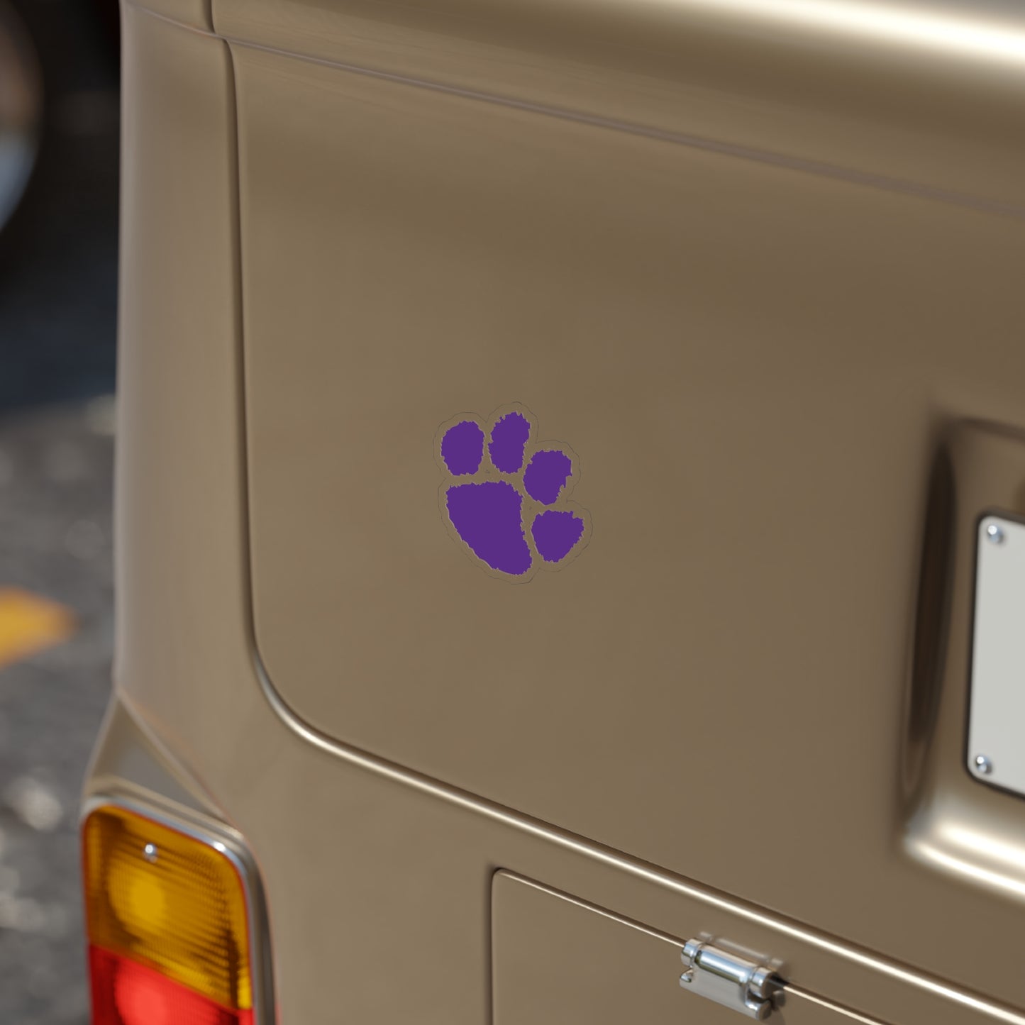 Purple Paw Print Transparent Outdoor Sticker