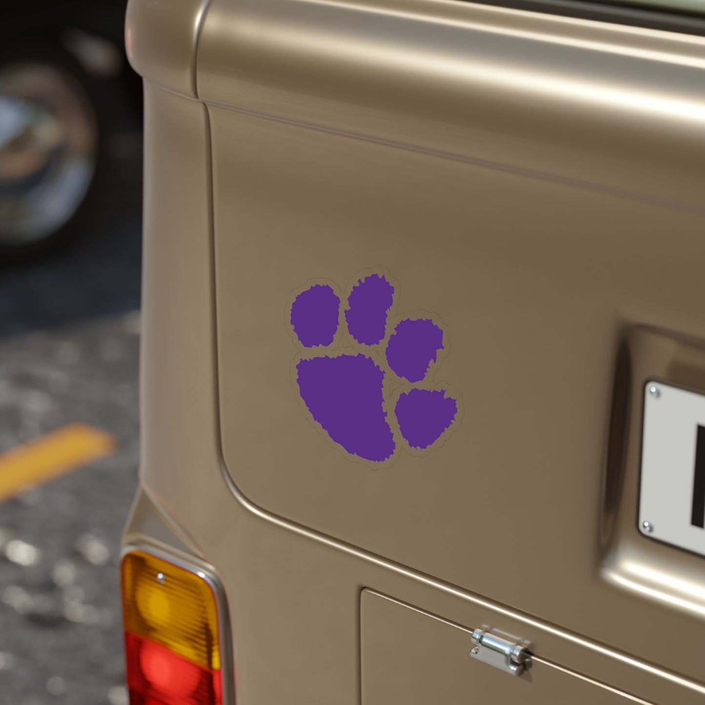 Purple Paw Print Transparent Outdoor Sticker