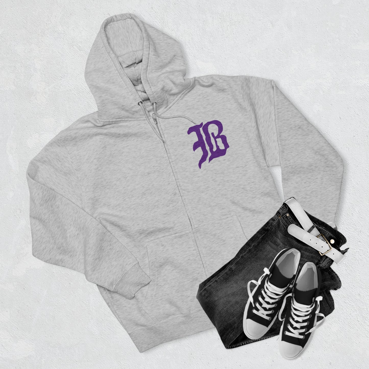 Proud Grandma of a Tiger with Bardstown "B" Unisex Premium Full Zip Hoodie