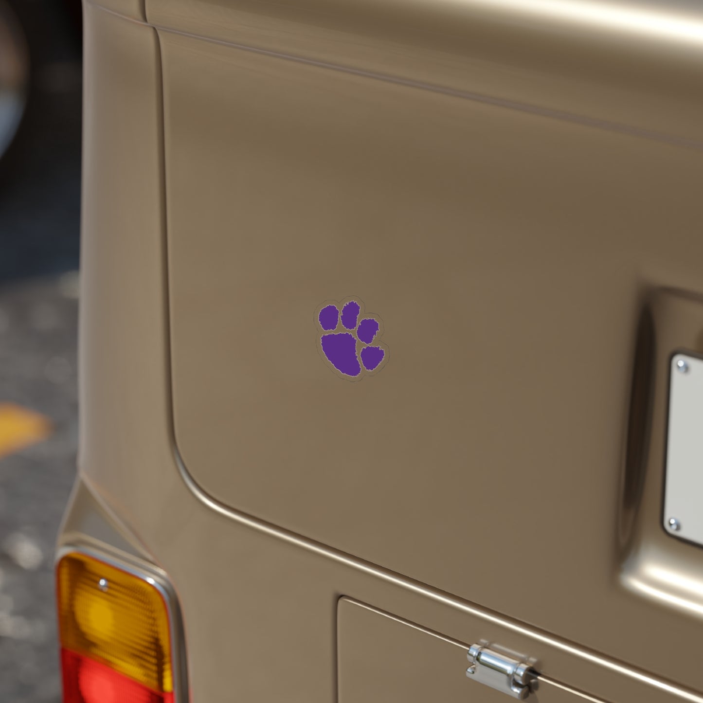 Purple Paw Print Transparent Outdoor Sticker