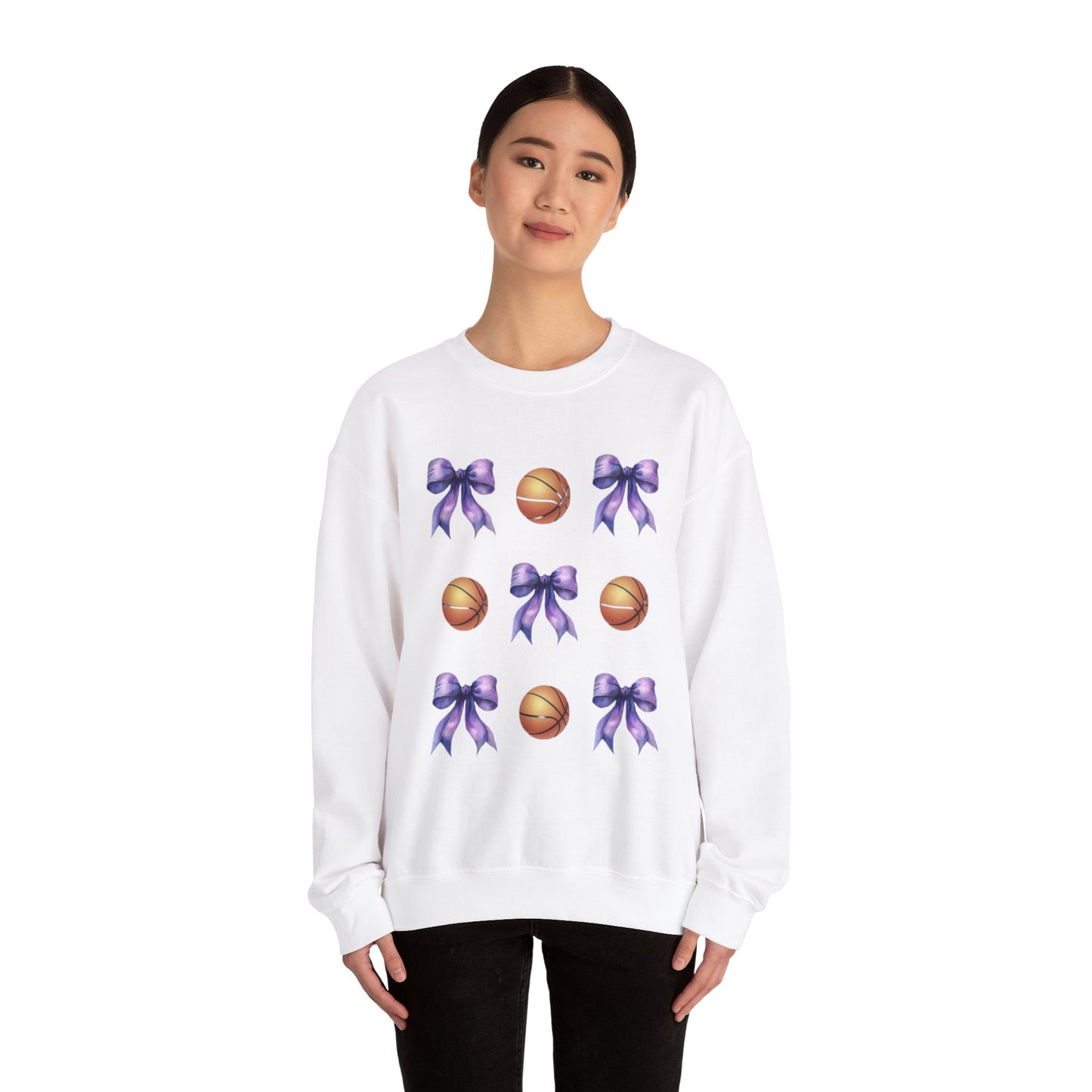 Basketball & Bows Heavy Blend™ Crewneck Sweatshirt