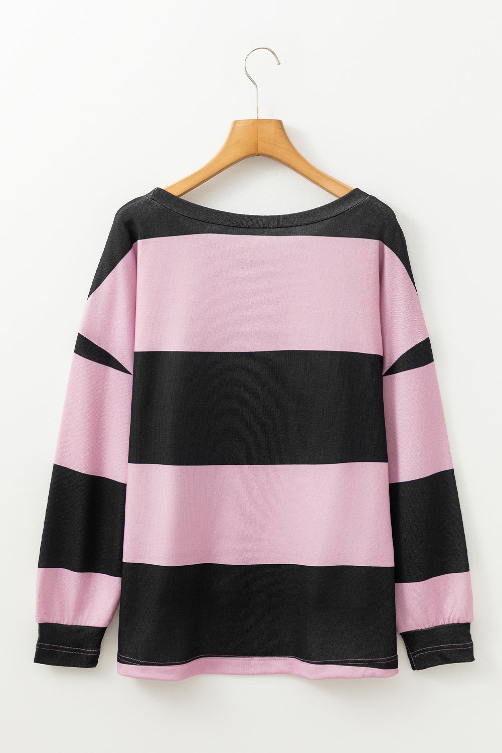 High-Low Color Block 22 Round Neck Long Sleeve T-Shirt