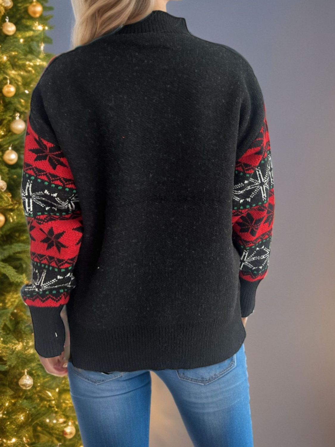 Santa's Favorite Mock Neck Long Sleeve Sweater