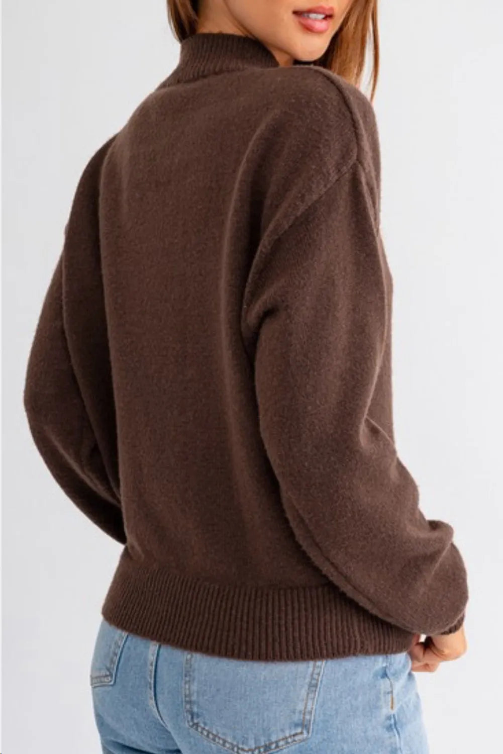 HOWDY Boot Mock Neck Long Sleeve Sweater