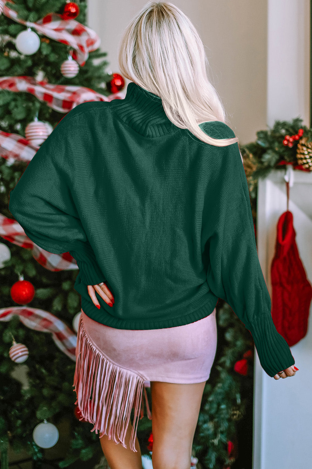 Double Take Full Size MERRY Turtleneck Long Sleeve Sweater