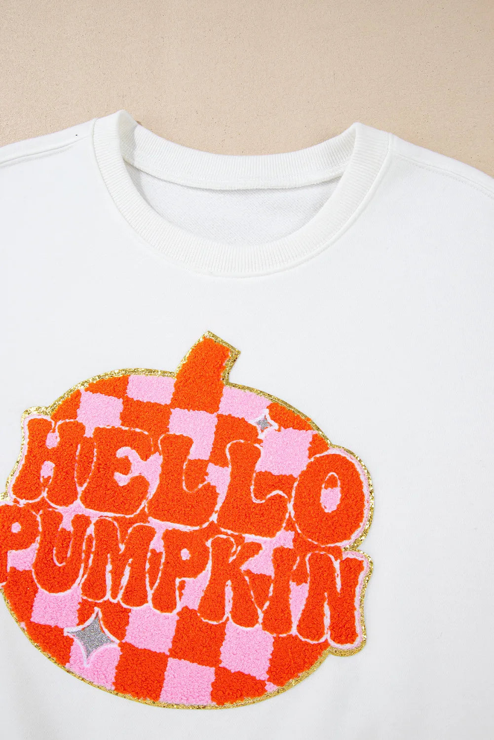 HELLO PUMPKIN Graphic Round Neck Long Sleeve Sweatshirt