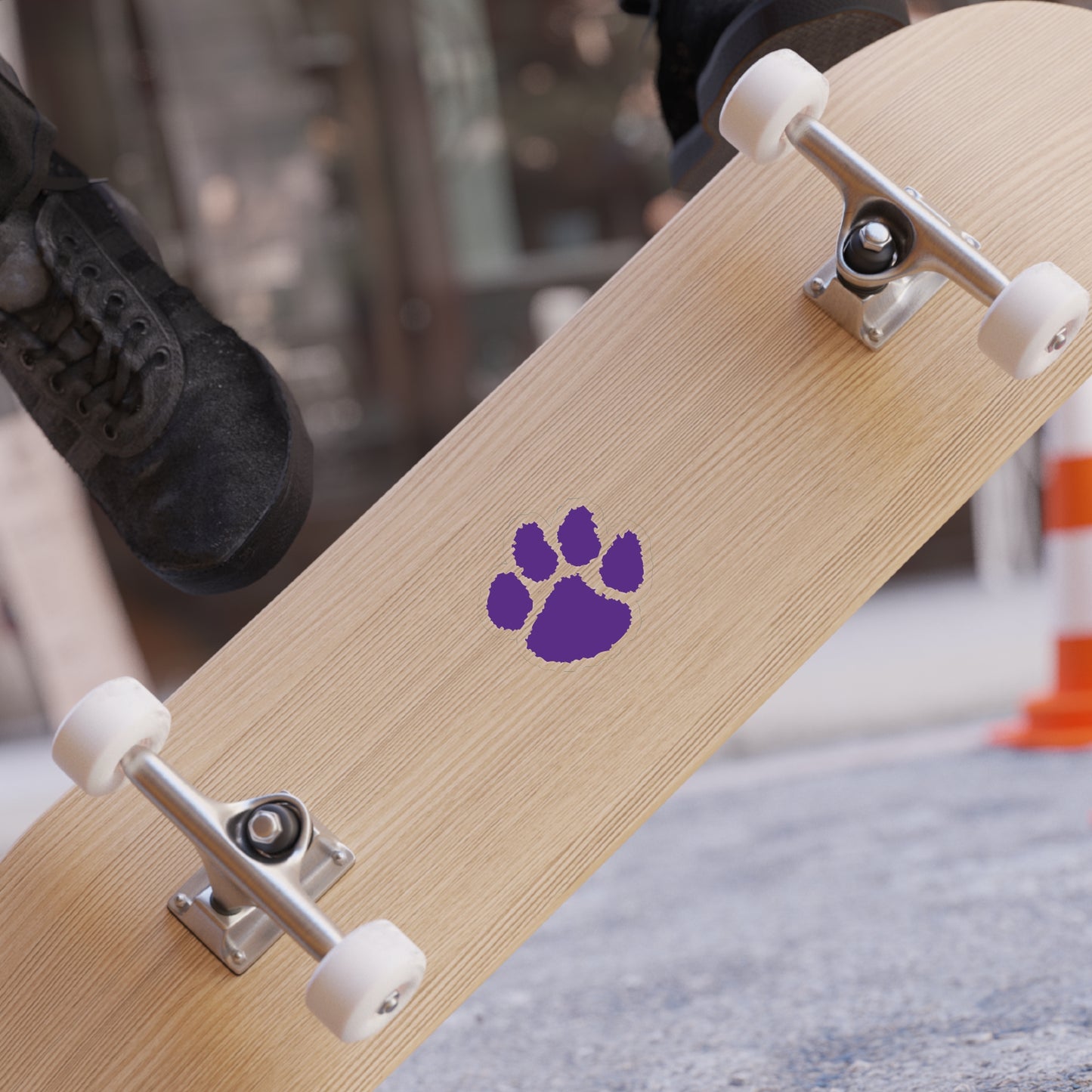 Purple Paw Print Transparent Outdoor Sticker