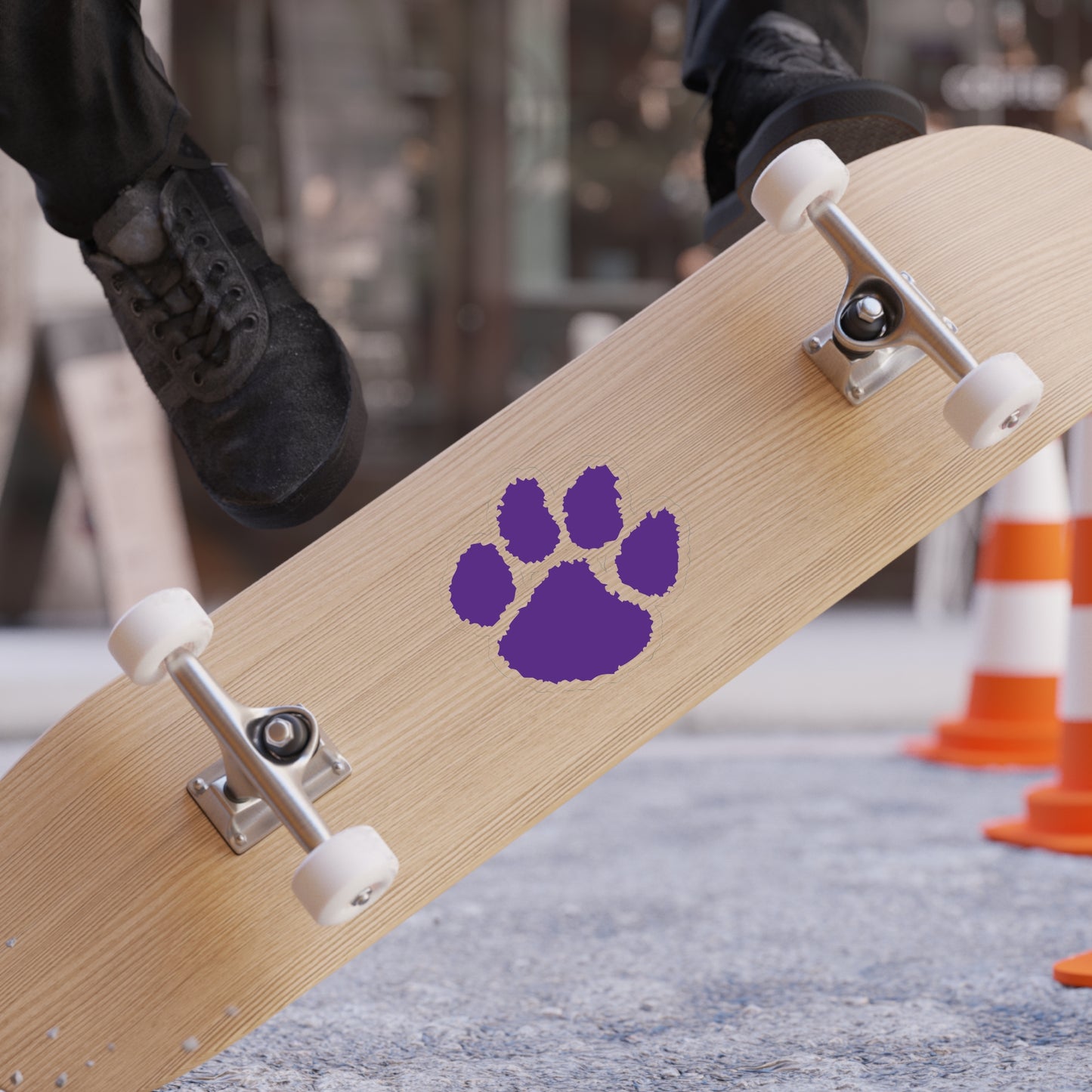 Purple Paw Print Transparent Outdoor Sticker