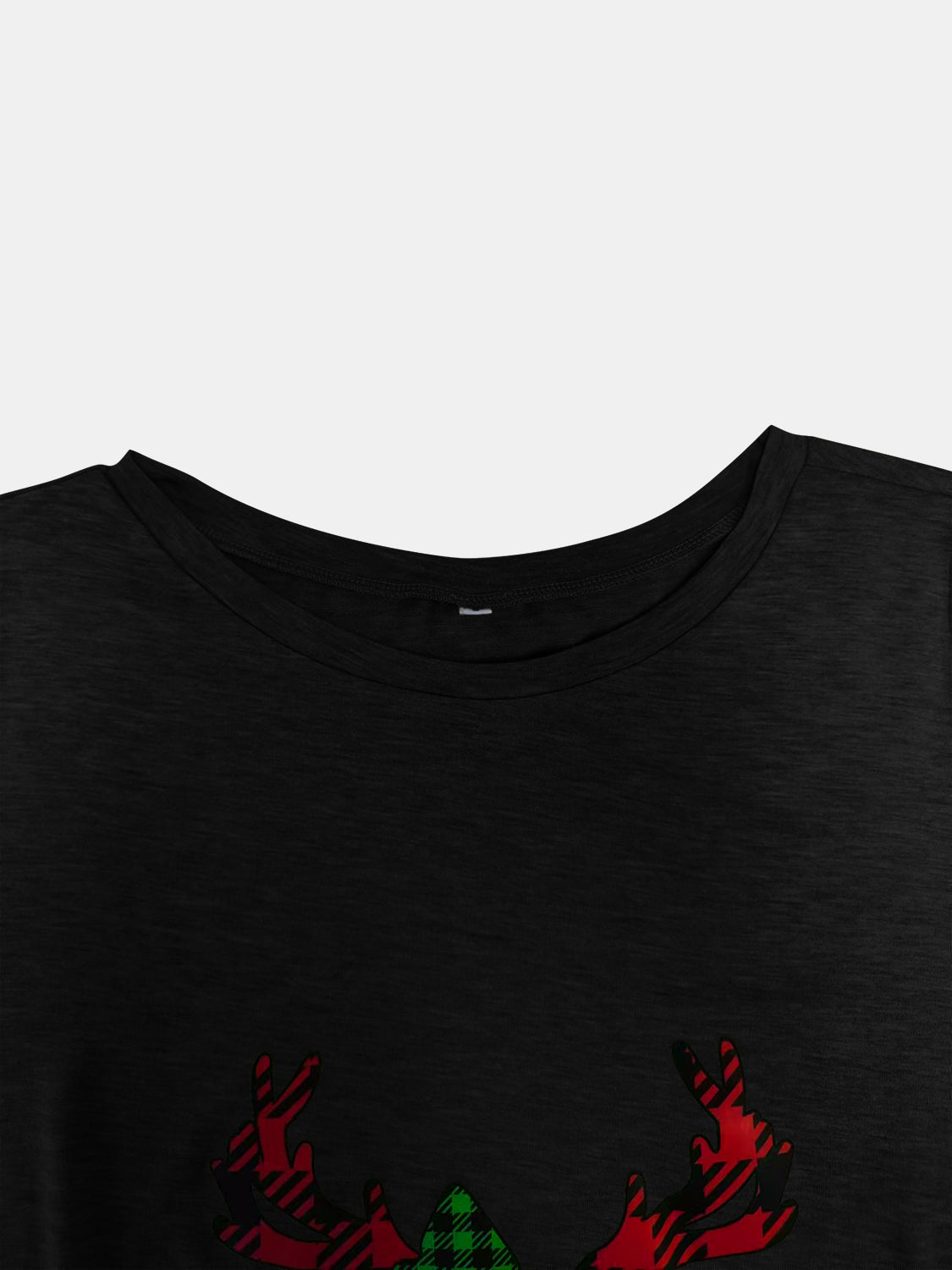 Full Size Reindeer MERRY CHRISTMAS Round Neck Long Sleeve T-Shirt