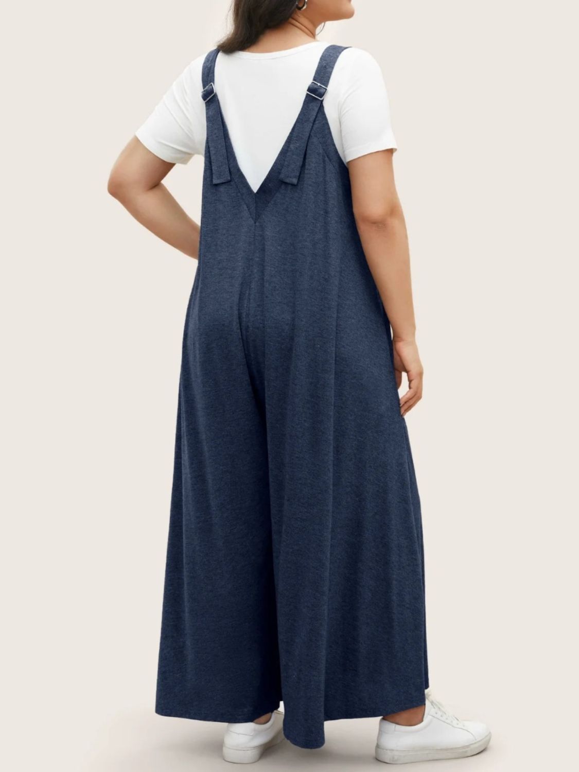 Full Size Pocketed Wide Leg Overalls