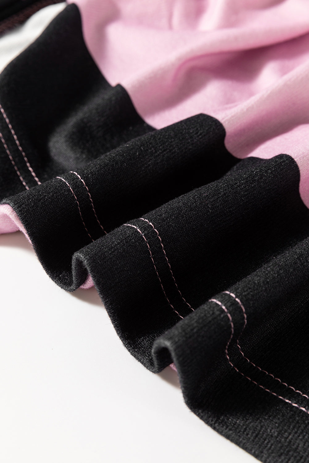 High-Low Color Block 22 Round Neck Long Sleeve T-Shirt