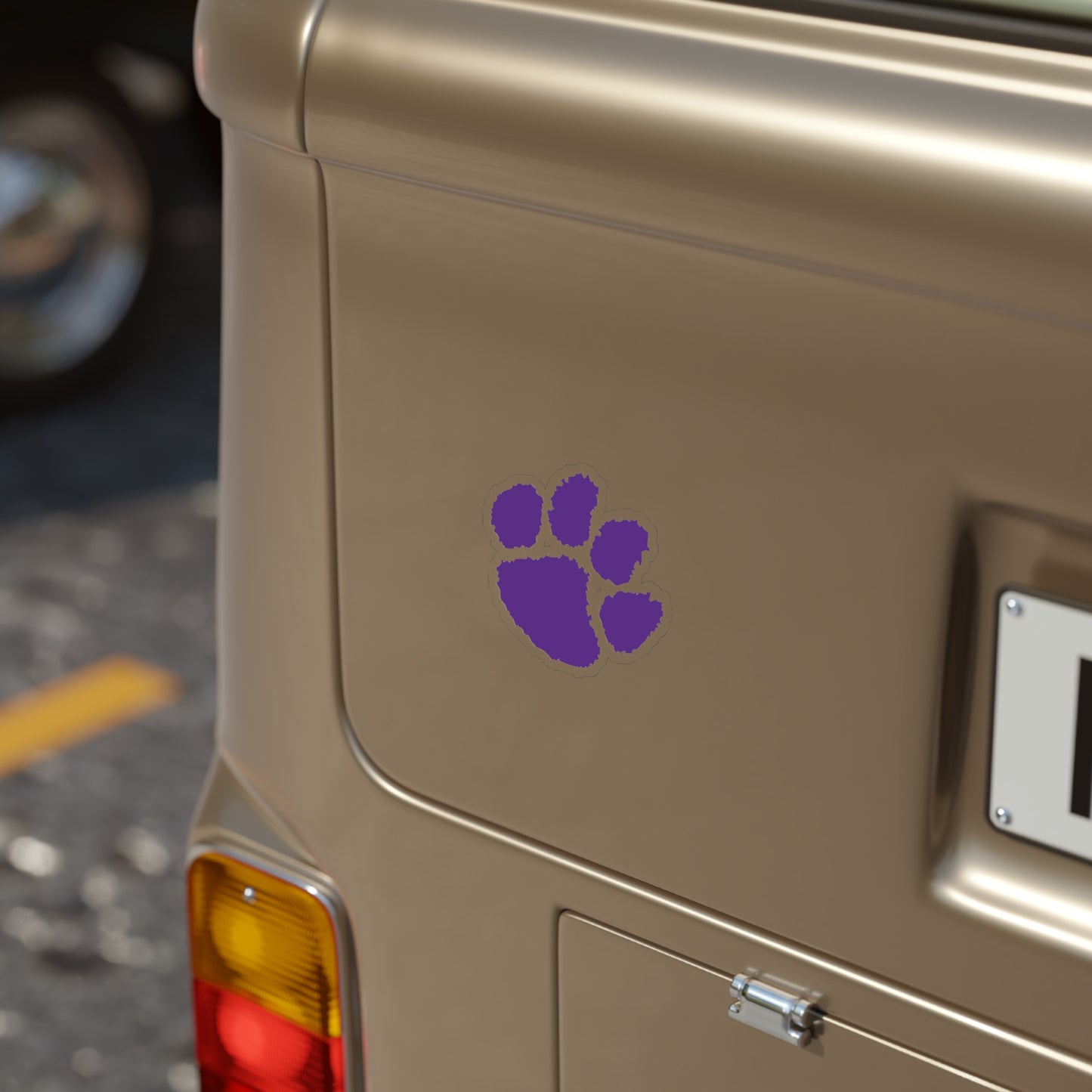 Purple Paw Print Transparent Outdoor Sticker