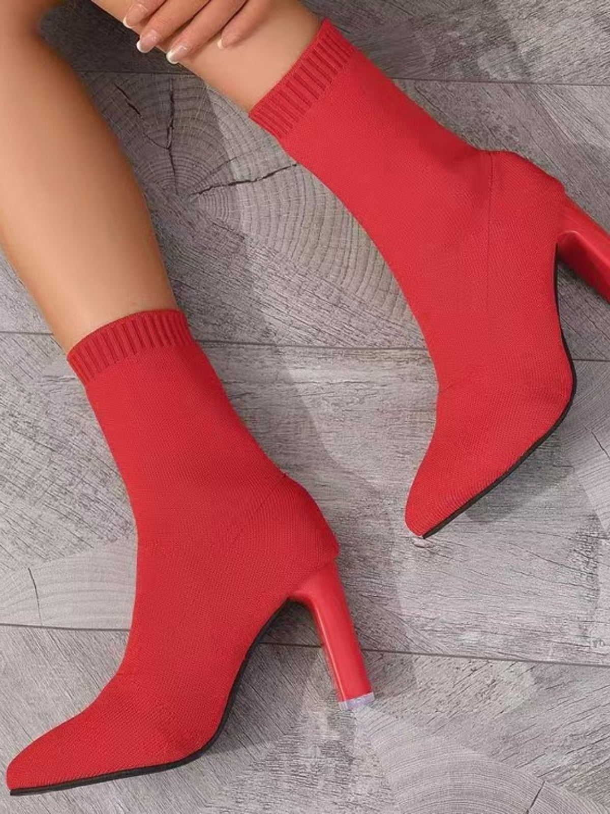 Point Toe Block Heel Boots