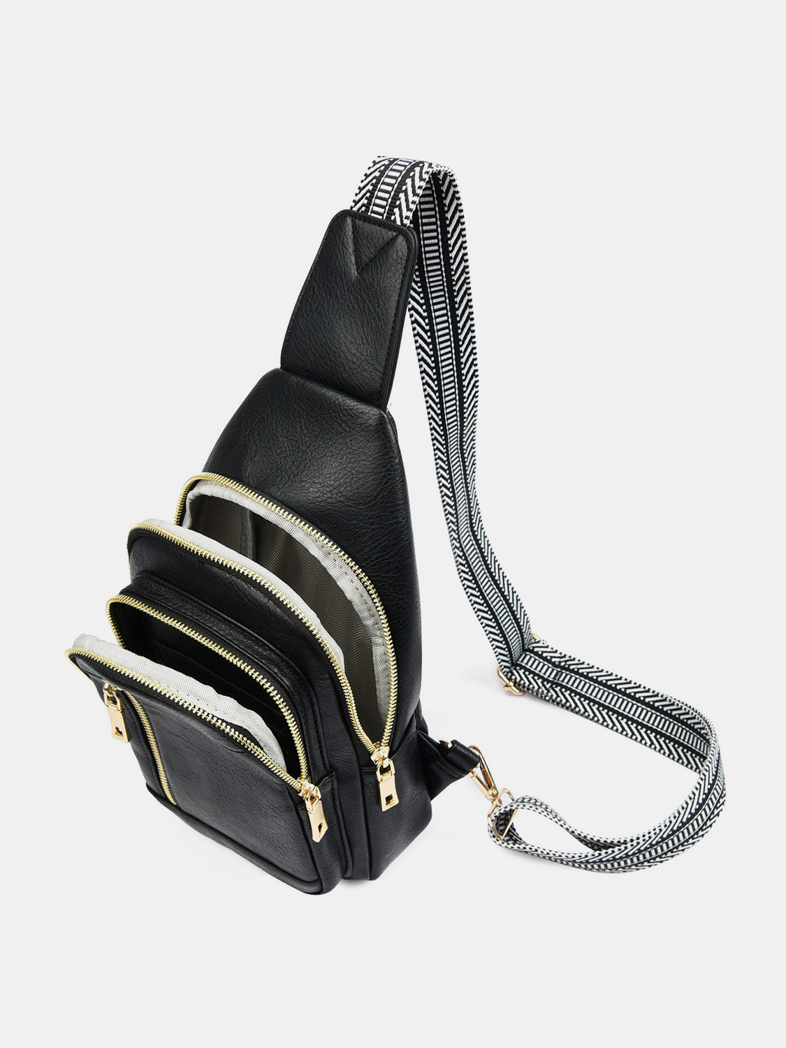 PU Leather Adjustable Strap Crossbody Bag