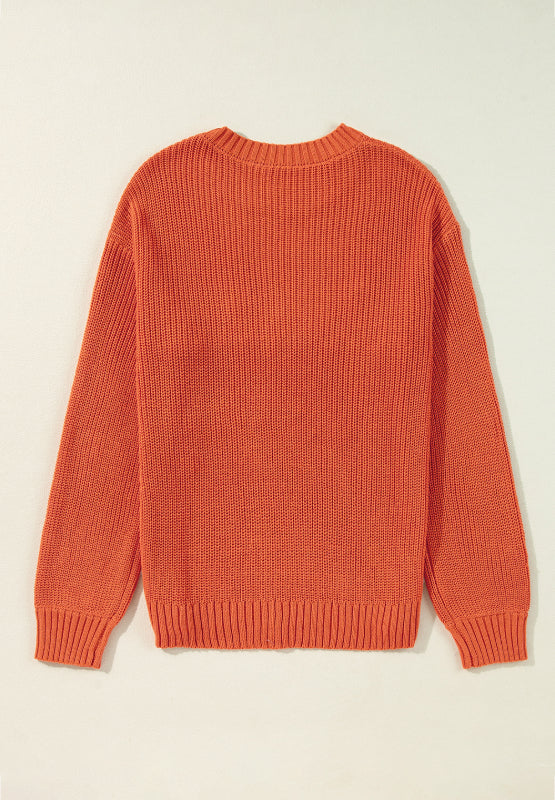 THANKSGIVING Round Neck Long Sleeve Sweater