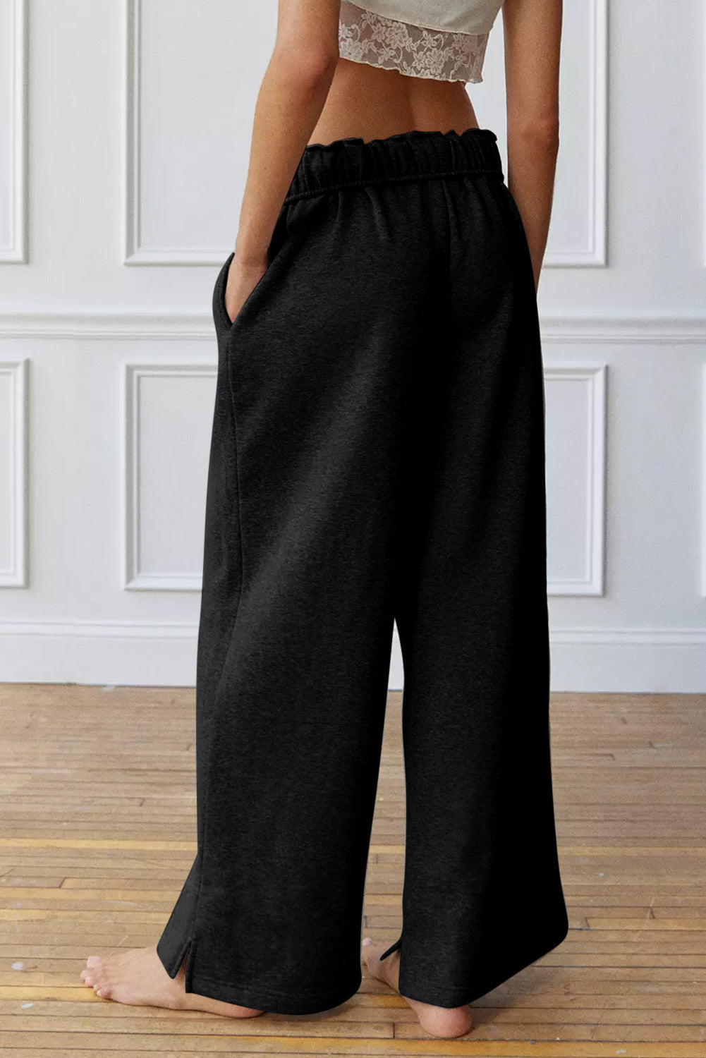 Drawstring Wide Leg Active Pants