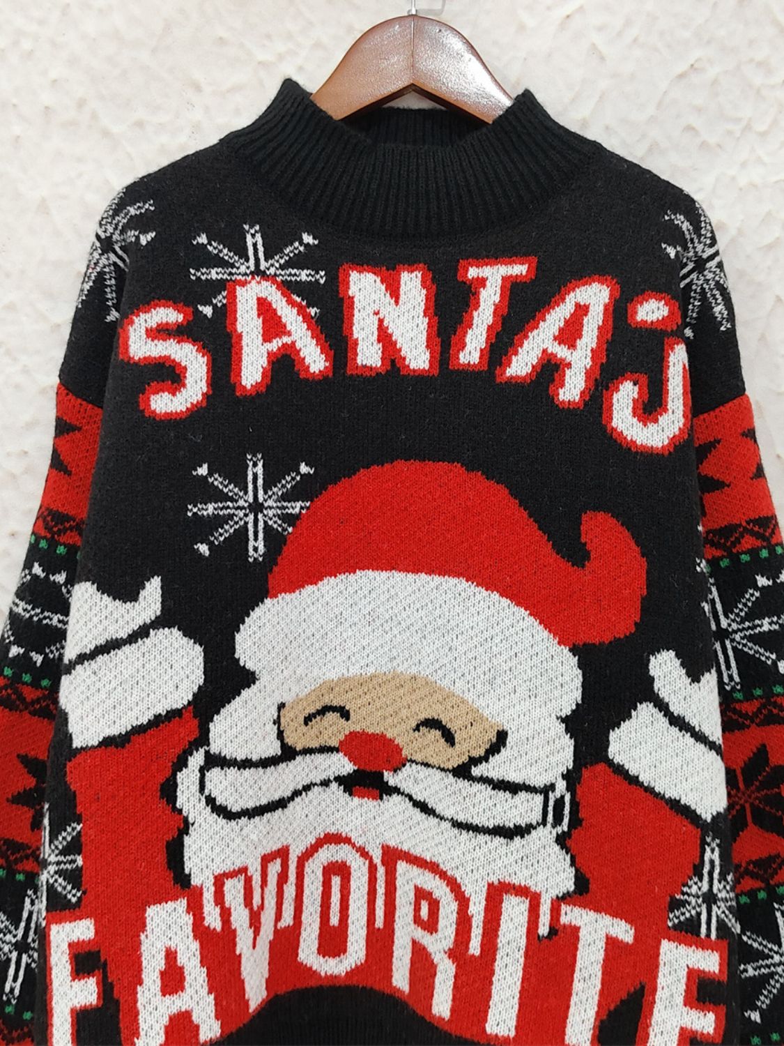 Santa's Favorite Mock Neck Long Sleeve Sweater