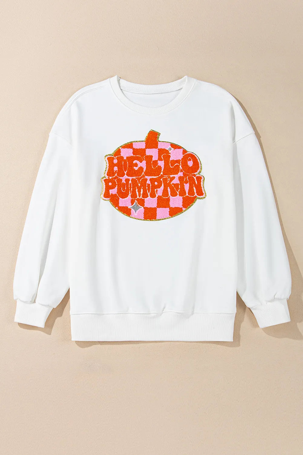 HELLO PUMPKIN Graphic Round Neck Long Sleeve Sweatshirt