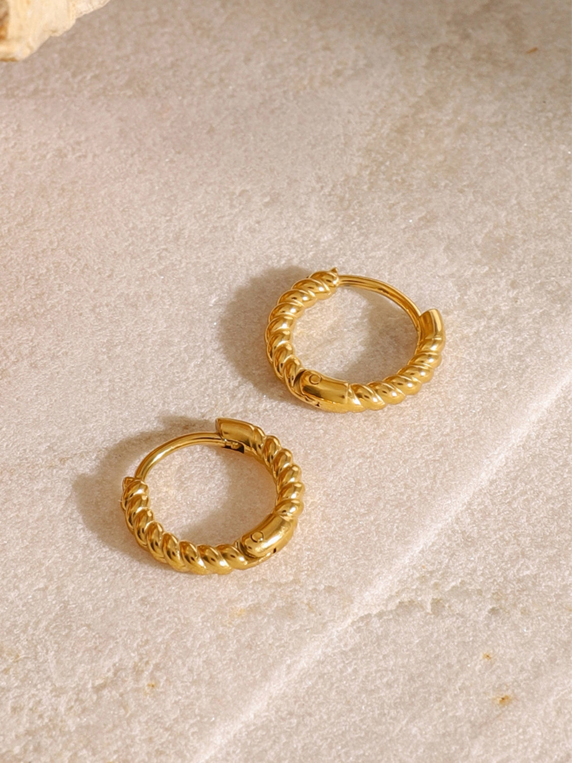 18K Gold-Plated Stainless Steel Huggie Earrings