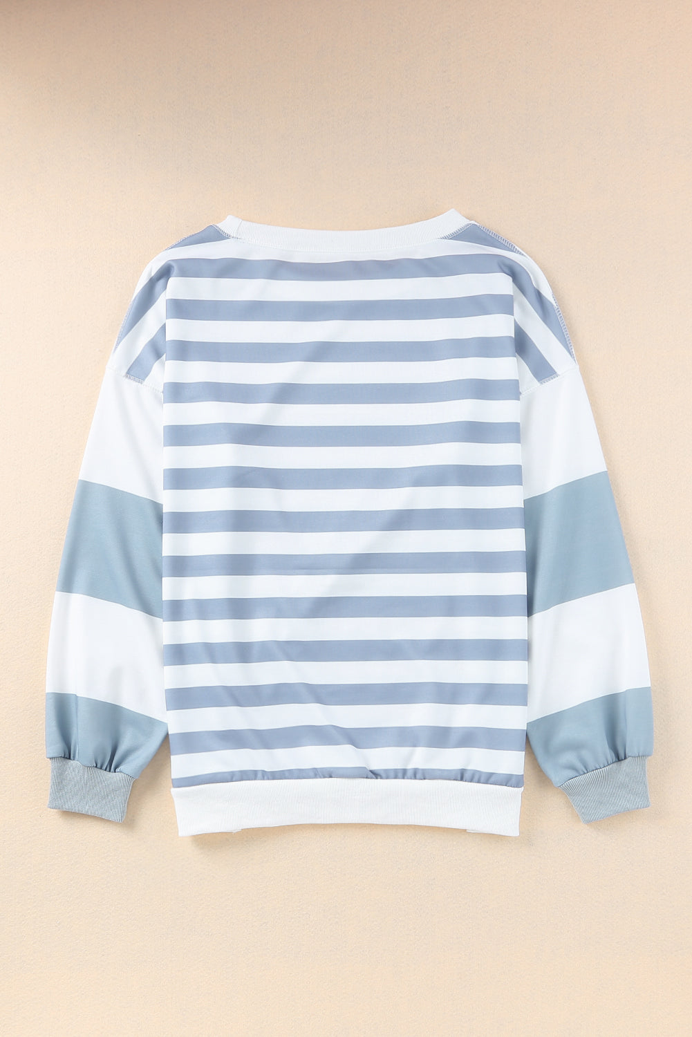 Football Striped Round Neck Long Sleeve Sweatshirt