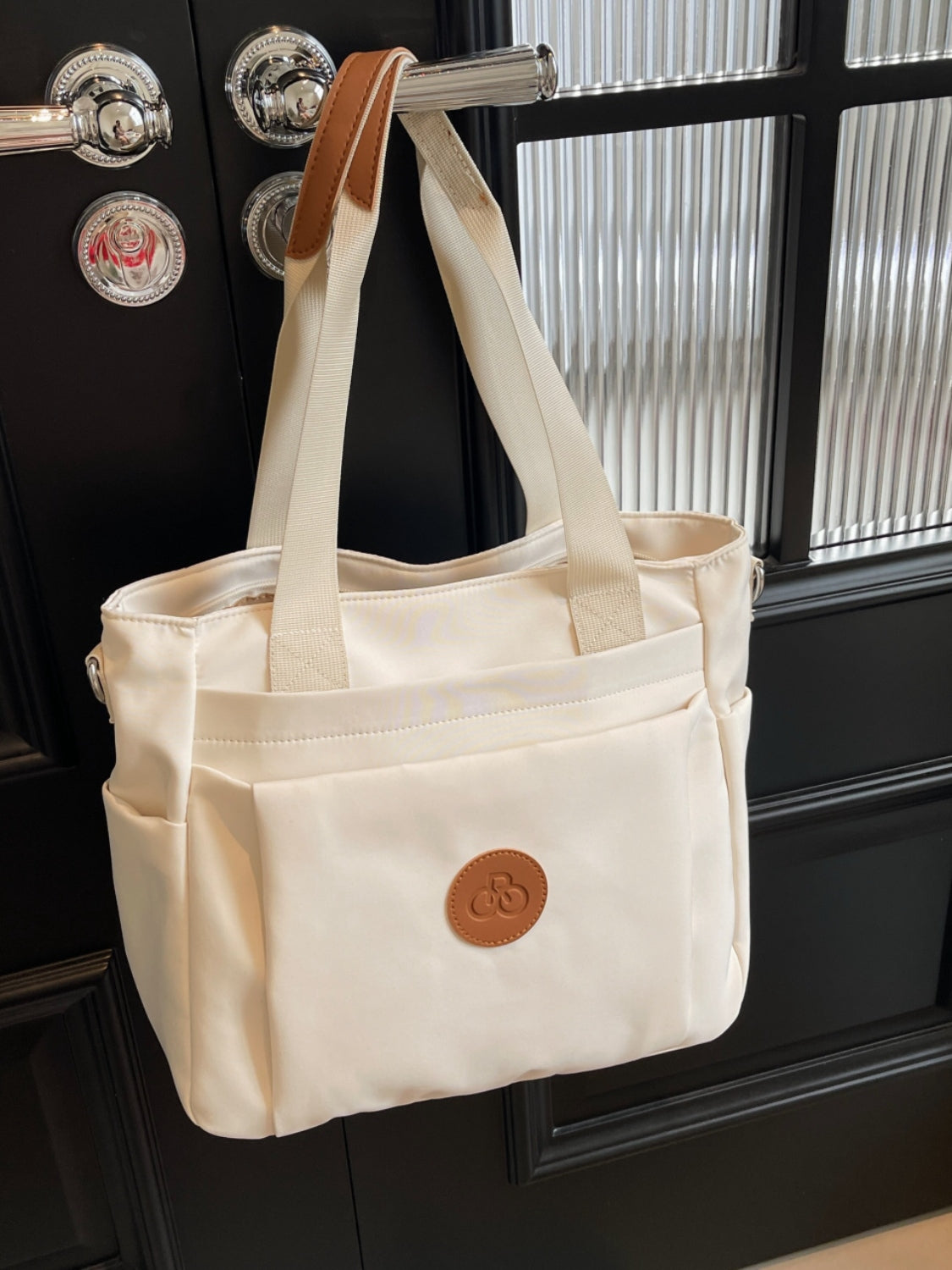 Nylon Solid Color Tote Bag