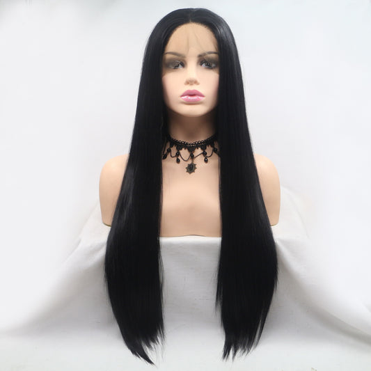 SHOMI 13*3" Lace Front Wigs Synthetic Long Straight 24" 130% Density