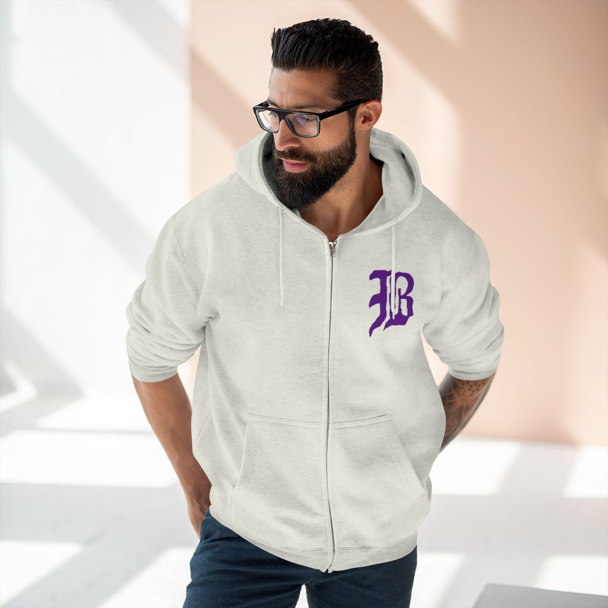 Bardstown "B" with Tiger Unisex Premium Full Zip Hoodie