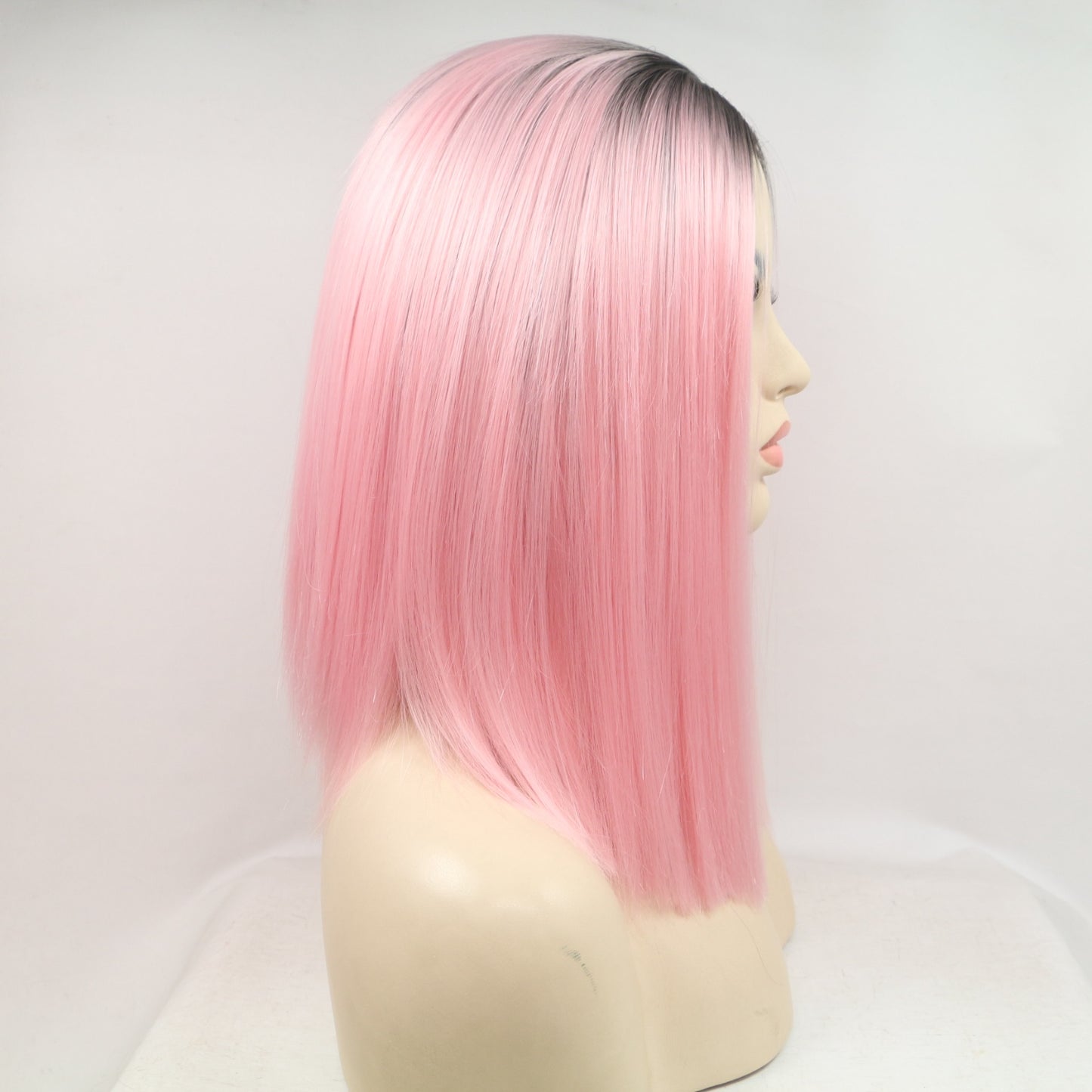 SHOMI 13*3" Lace Front Wigs Synthetic Mid-length Straight 12" 130% Density