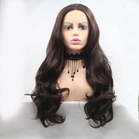 SHOMI 13*3" Lace Front Wigs Synthetic Long Wavy 24" 130% Density