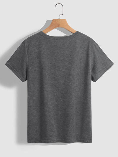 Fleur-de-lis Graphic Round Neck Short Sleeve T-Shirt