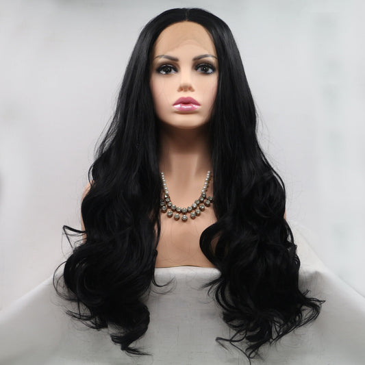 SHOMI 13*3" Lace Front Wigs Synthetic Long Wavy 24" 130% Density