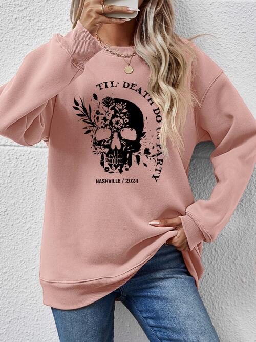 Till Death Do Us Party Nashville 2024 Graphic Round Neck Dropped Shoulder Sweatshirt